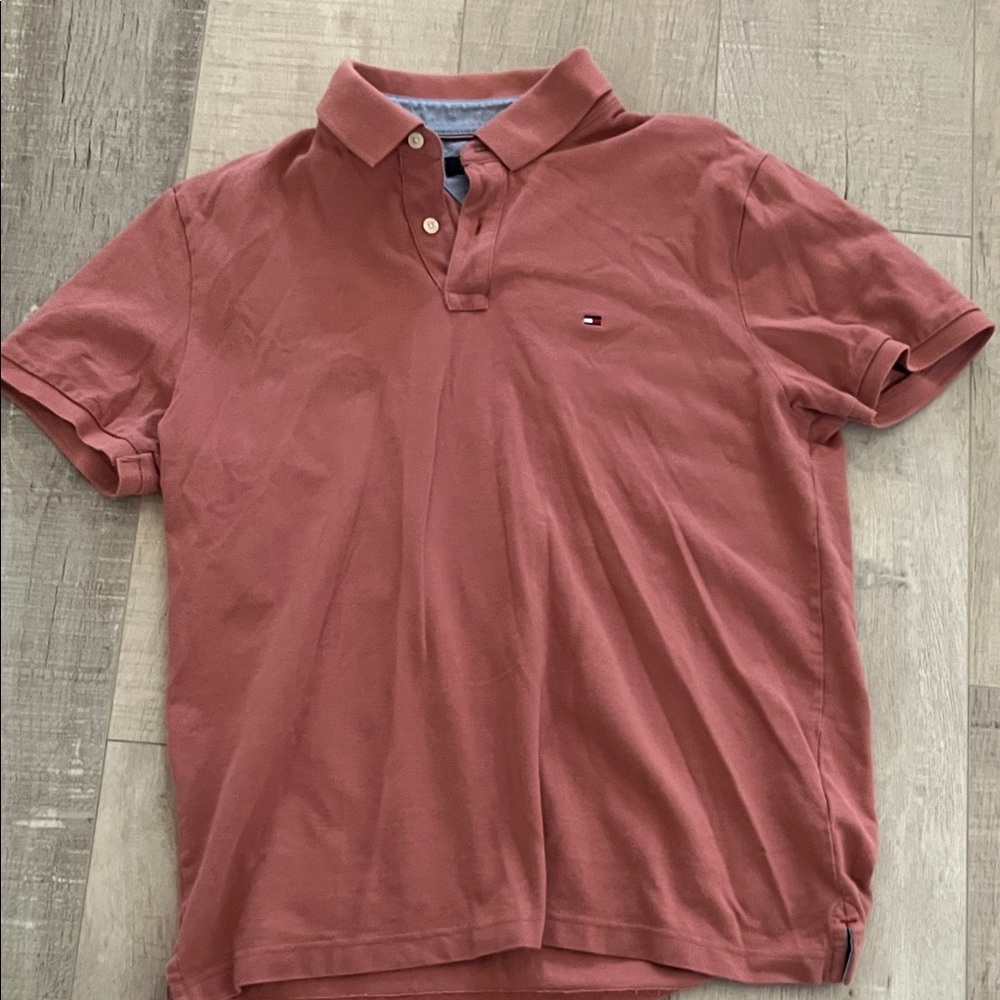Tommy Hilfiger Men's Polo Shirt in Brick Red